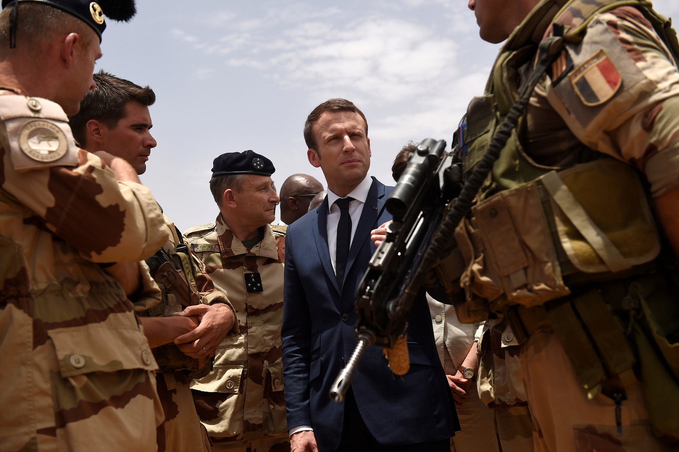 Emmanuel Macron visite les troupes françaises dans la région de Gao au Mali, image d'archive