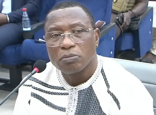 Moussa Dadis Camara à la barre du tribunal criminel de Dixinn